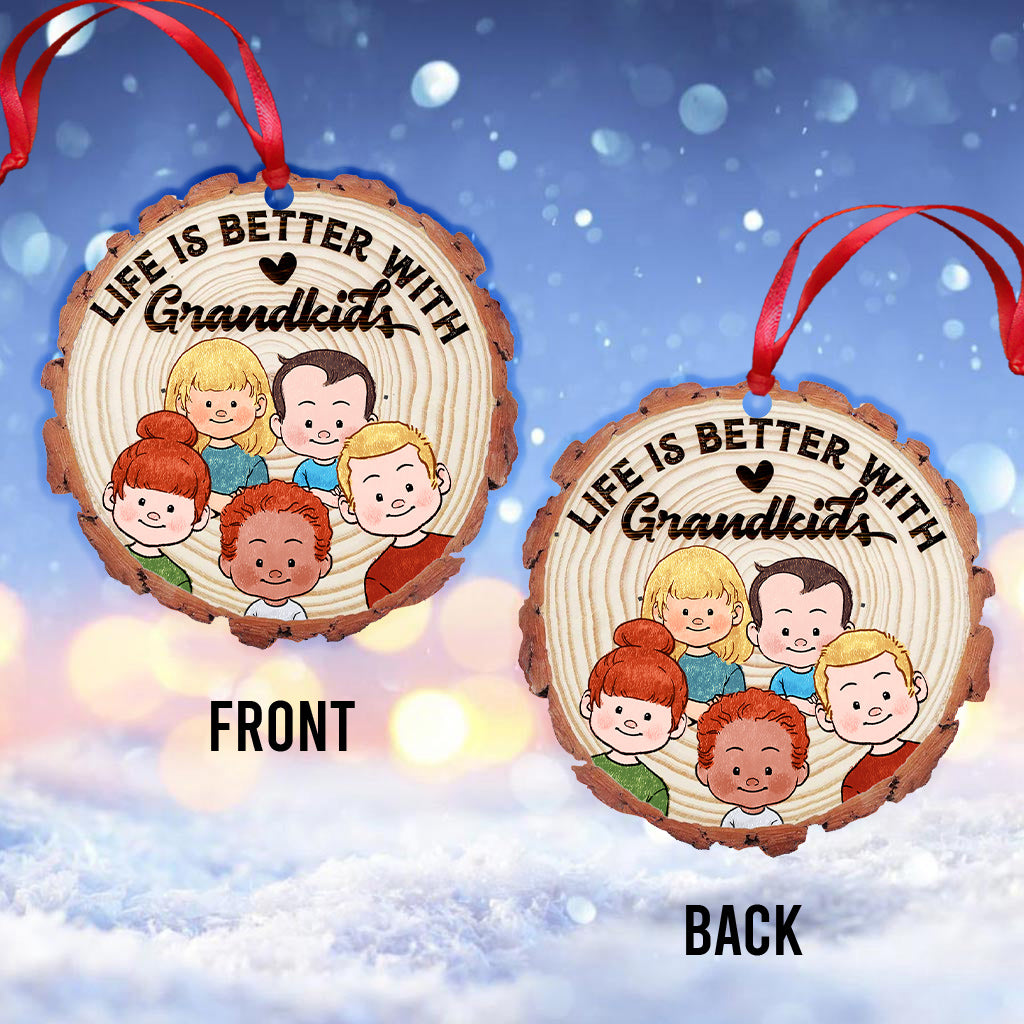 Life Is Better With Grandkids - Gift for grandma, grandpa - Personalized Ornament