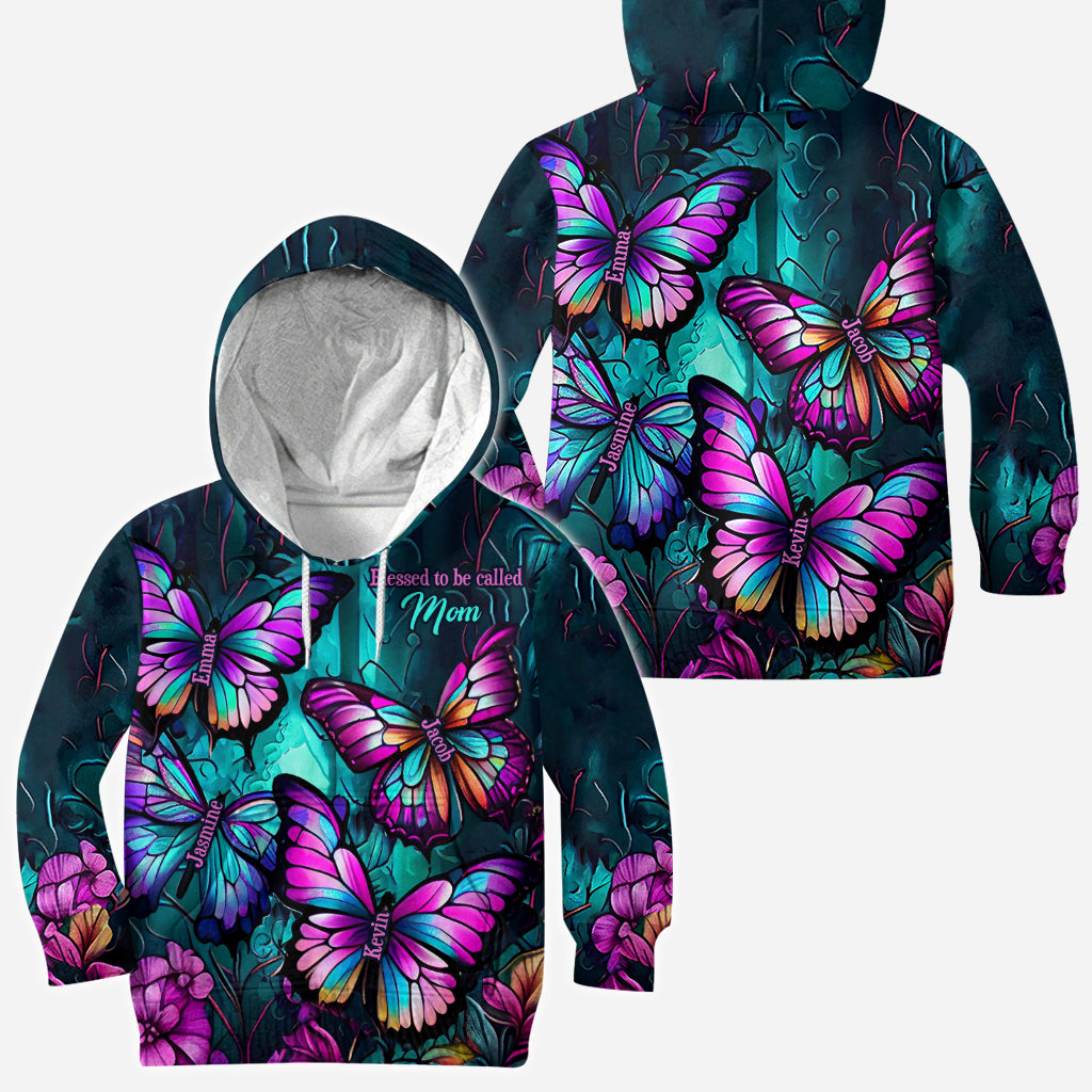 Grandma's Butterflies - Personalized Grandma All Over Shirt
