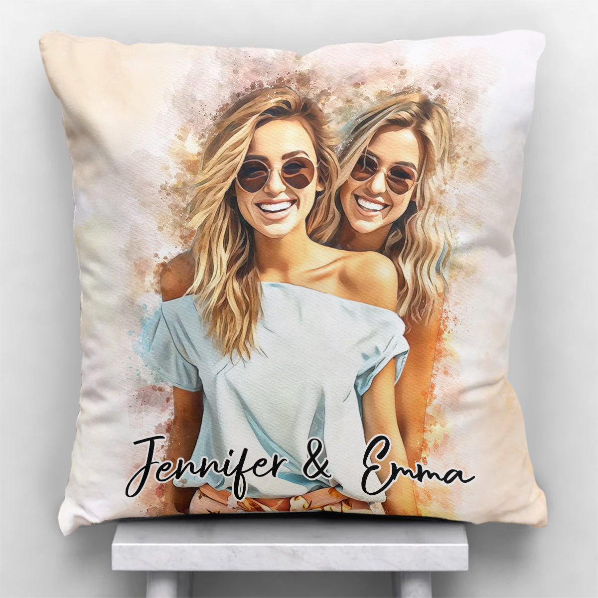 Gros câlin - Coussin décoratif personnalisé pour frères et sœurs