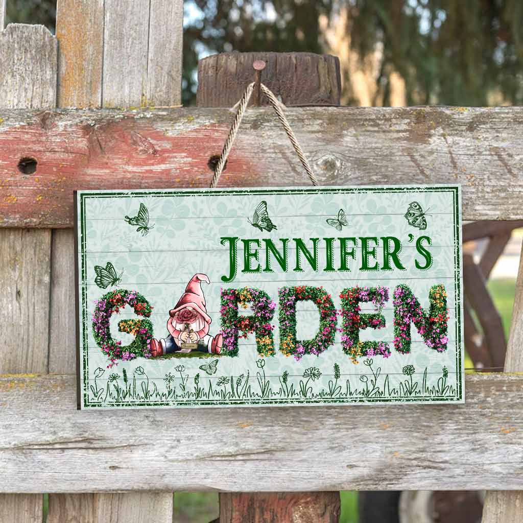 Bienvenue dans mon jardin - Panneau en bois personnalisé sur le thème du jardinage