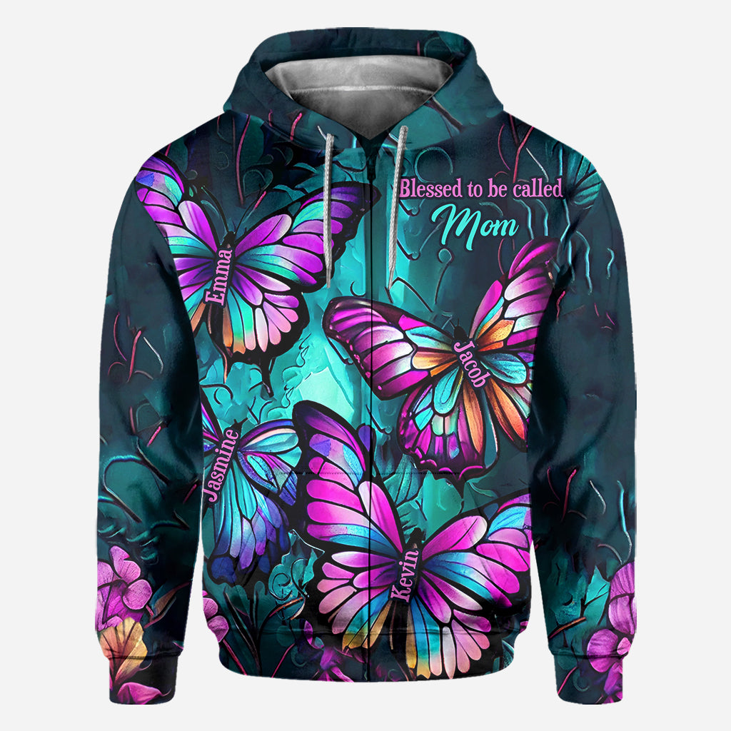Grandma's Butterflies - Personalized Grandma All Over Shirt