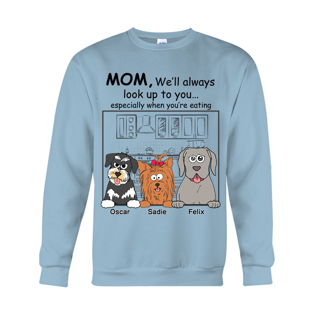 Ich werde immer zu dir aufschauen – personalisiertes Hunde-T-Shirt und Hoodie