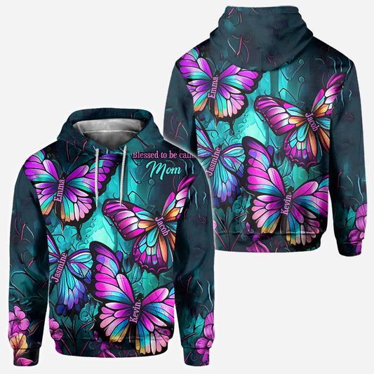 Grandma's Butterflies - Personalized Grandma All Over Shirt