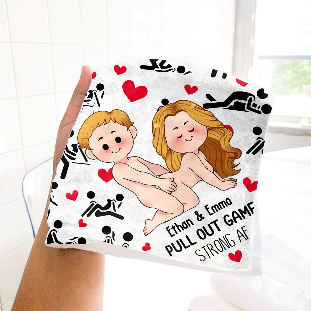 Pull Out Game - Personalized Couple Golf Towel