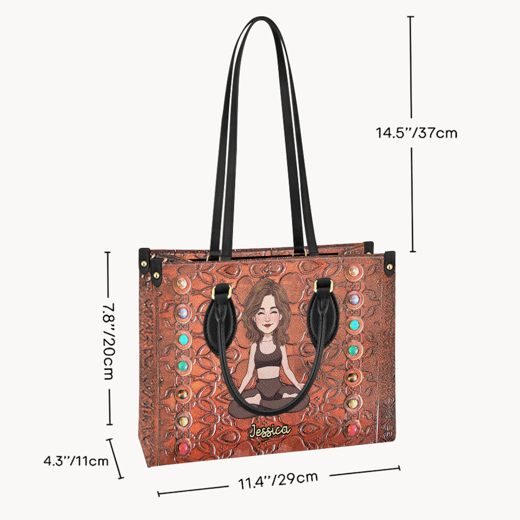 Namaste - Sac à main en cuir de yoga personnalisé