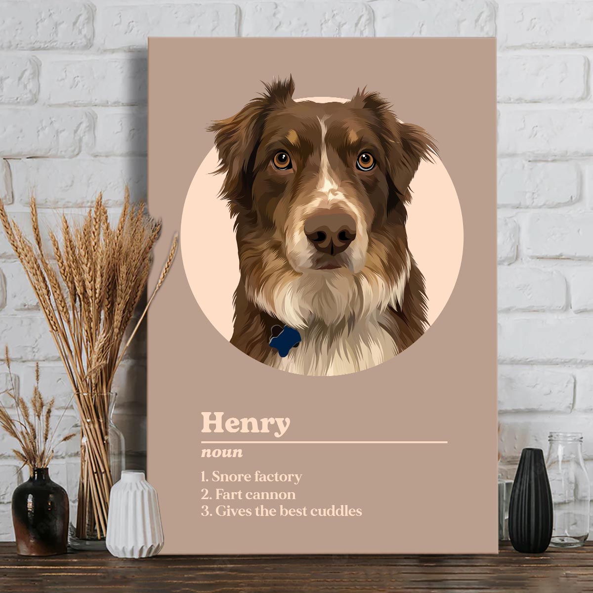 Définition du portrait d'animal de compagnie - Toile et affiche personnalisées pour chien