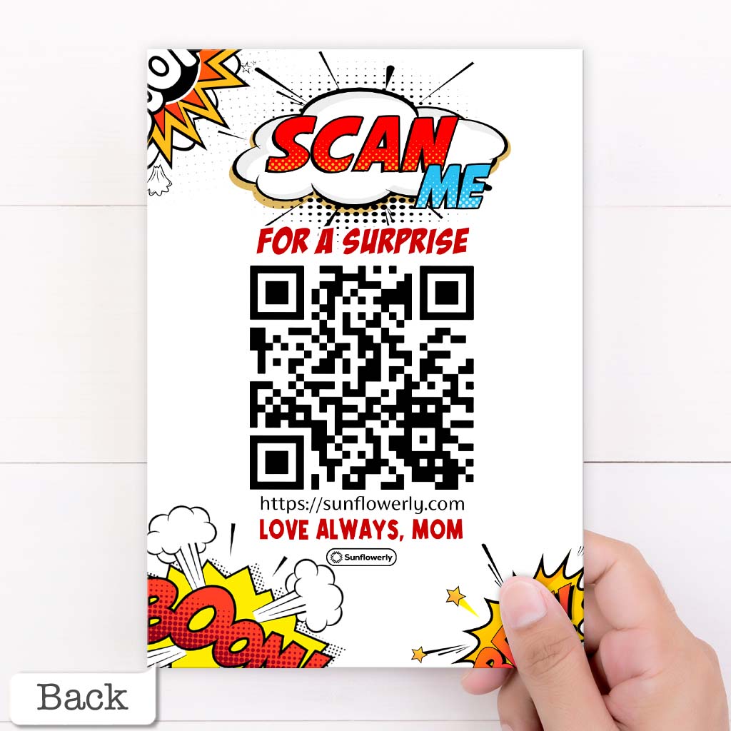 Birthday Comic Book Photo Upload - Personalized QR Greeting Card