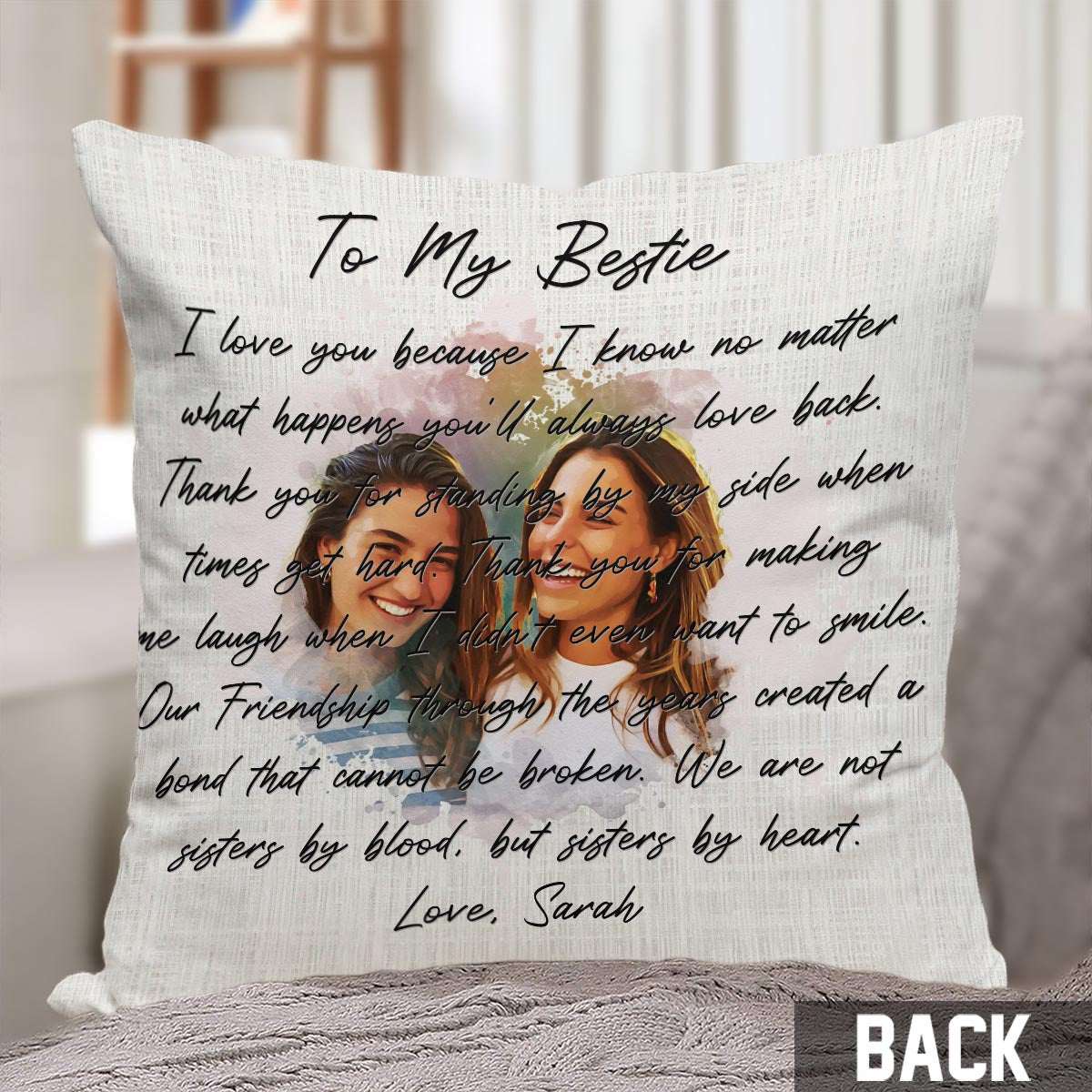 À ma meilleure amie - Coussin décoratif personnalisé