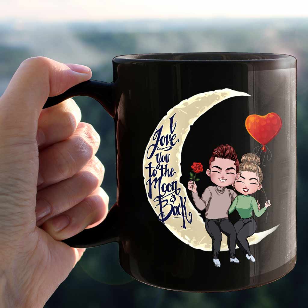 I Love You To The Moon And Back - Personalized Couple Mug