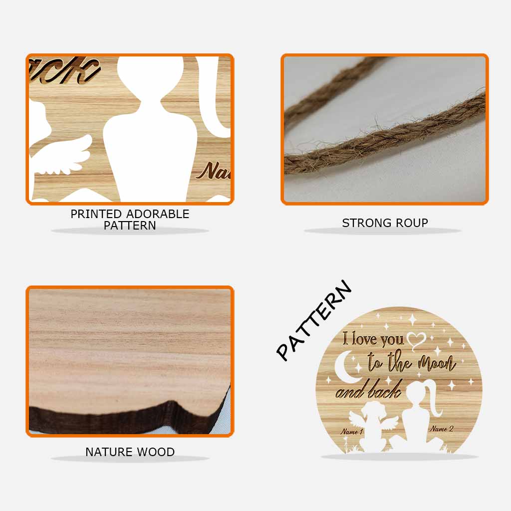 Ich liebe dich bis zum Mond und zurück – personalisiertes Holzschild für Hunde