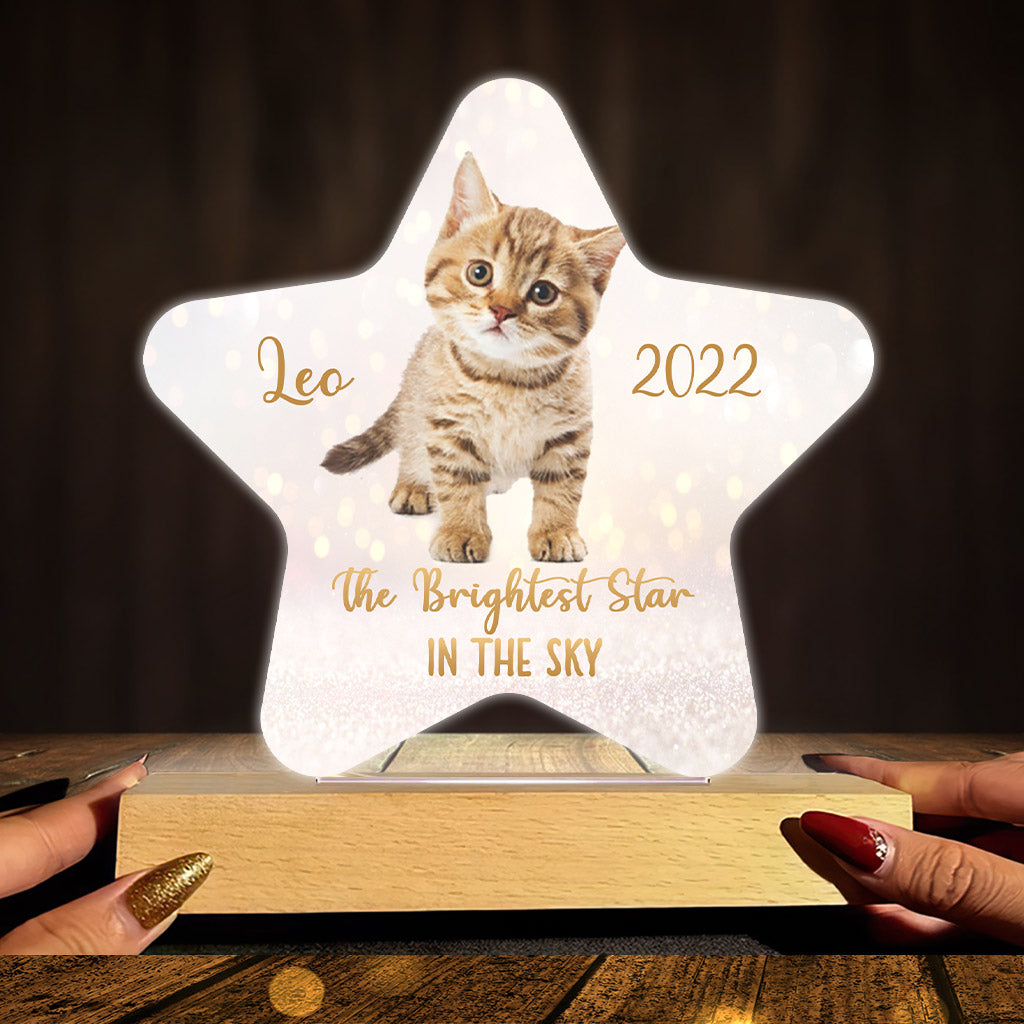 Der hellste Stern am Himmel – Geschenk für Katzenbesitzer – Personalisierte, geformte Leuchtplatte