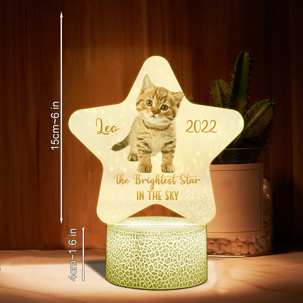 Der hellste Stern am Himmel – Geschenk für Katzenbesitzer – Personalisierte, geformte Leuchtplatte