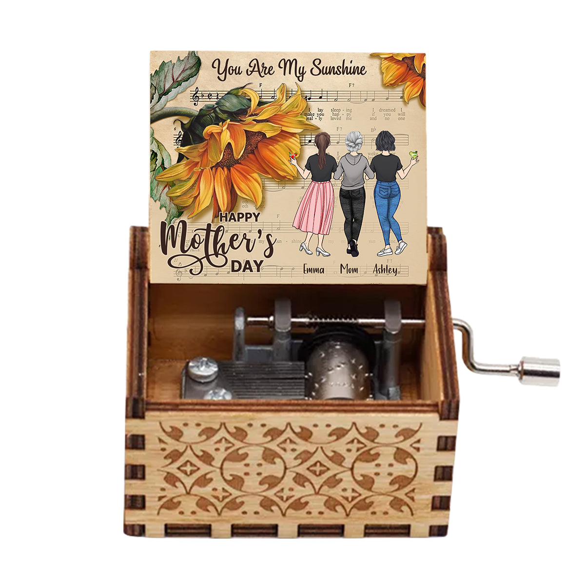 You're My Sunshine - Personalized Mother's Day Mother Hand Crank Music Box