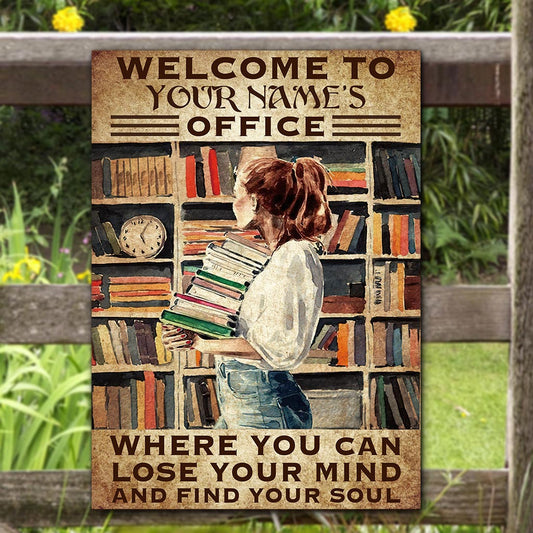 Welcome To My Office - Book Personalized Rectangle Metal Sign