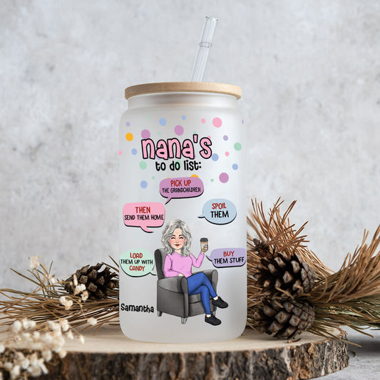 Nana's To Do List - Personalized Grandma Can Glass