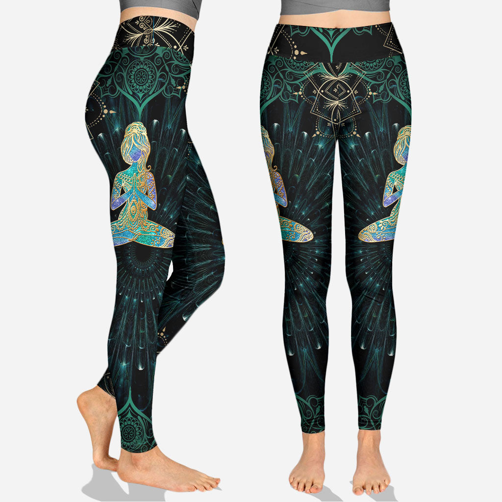 Namaste Green - Personalized Yoga Hollow Tank Top and Leggings
