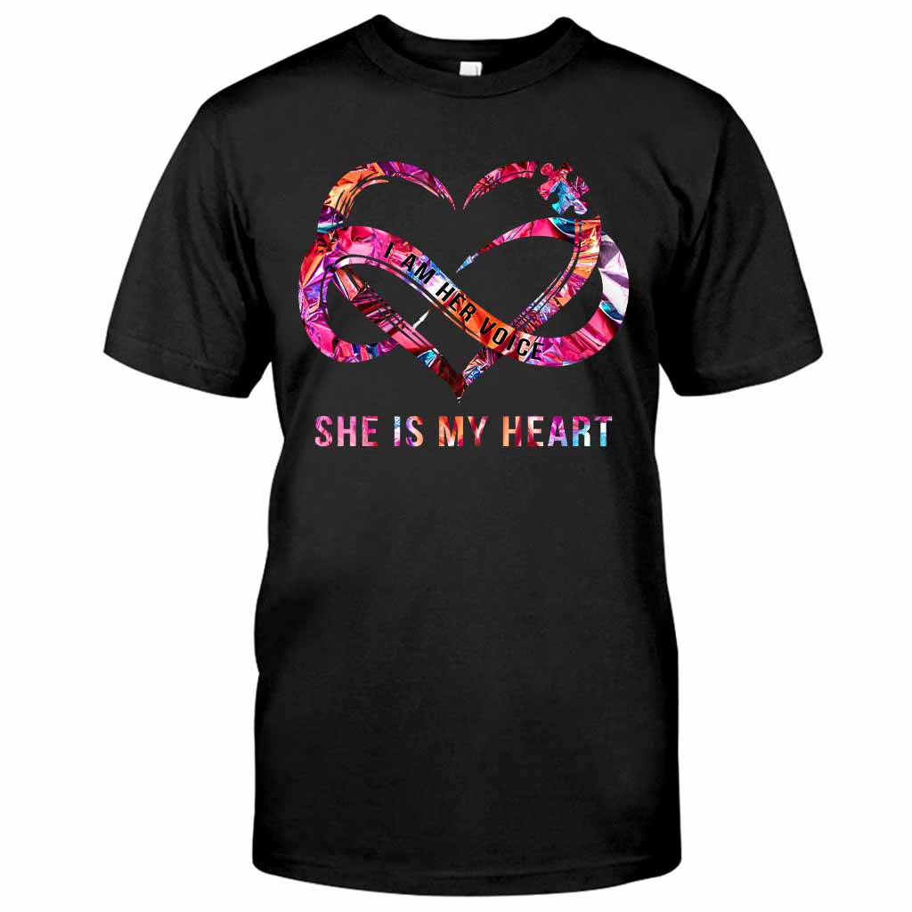 Je suis sa voix, il est mon cœur - T-shirt et sweat à capuche personnalisés pour la sensibilisation à l'autisme