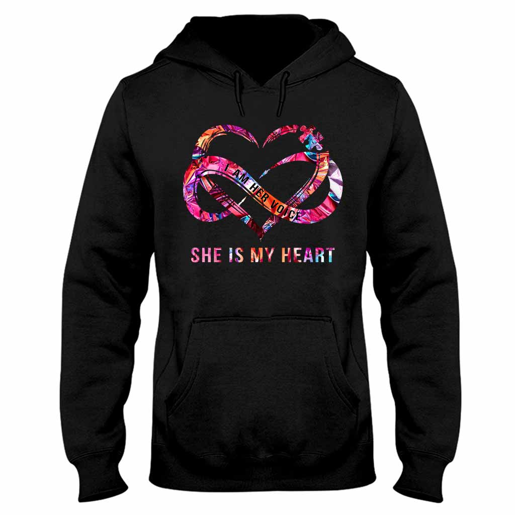 Je suis sa voix, il est mon cœur - T-shirt et sweat à capuche personnalisés pour la sensibilisation à l'autisme