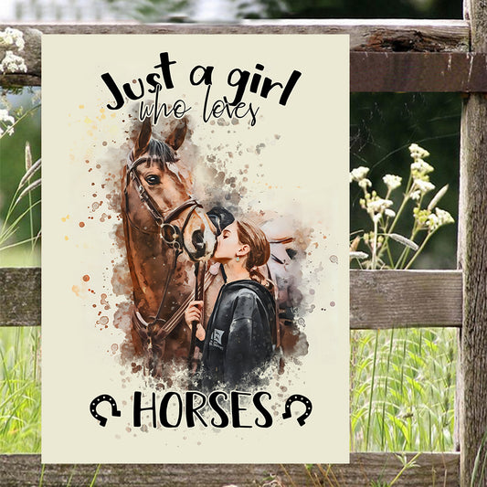 Just A Girl Who Loves Horses - Personalized Horse Rectangle Metal Sign