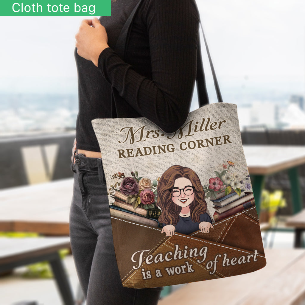 Enseigner, c'est un travail de cœur - Sac fourre-tout personnalisé pour enseignants