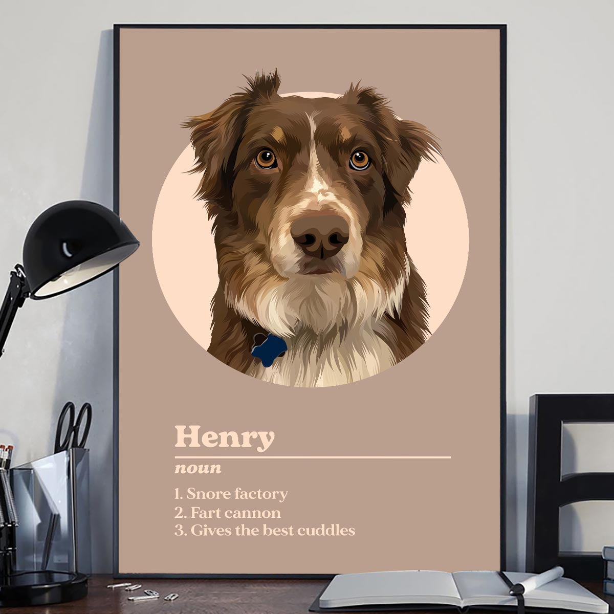 Définition du portrait d'animal de compagnie - Toile et affiche personnalisées pour chien
