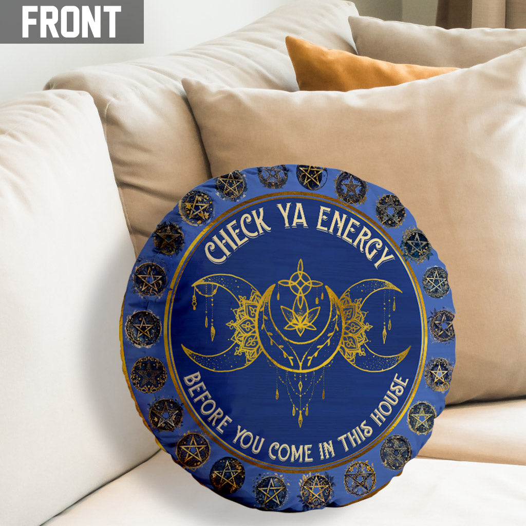 Check Your Energy - Personalized Witch Shaped Pillow