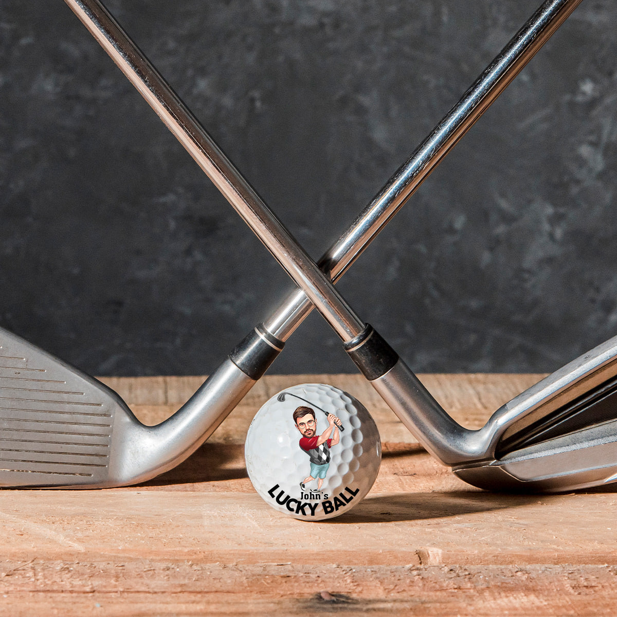 Balle porte-bonheur - Cadeau de golf pour papa, lui, grand-père, mari - Balle de golf personnalisée