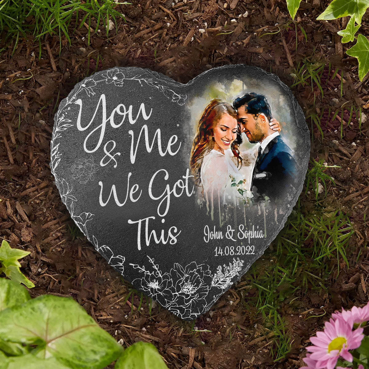 You And Me We Got This - Personalized Couple Heart Shaped Stone