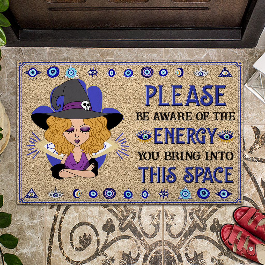 Please Be Aware - Personalized Witch Doormat