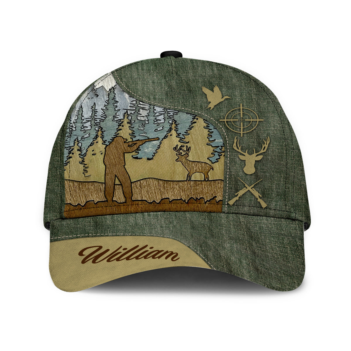 Waldlandschaft - Personalisierte Jagd-Klassiker-Kappe