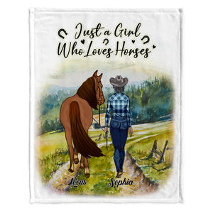 Just A Girl Who Loves Horses - Personalized Horse Blanket