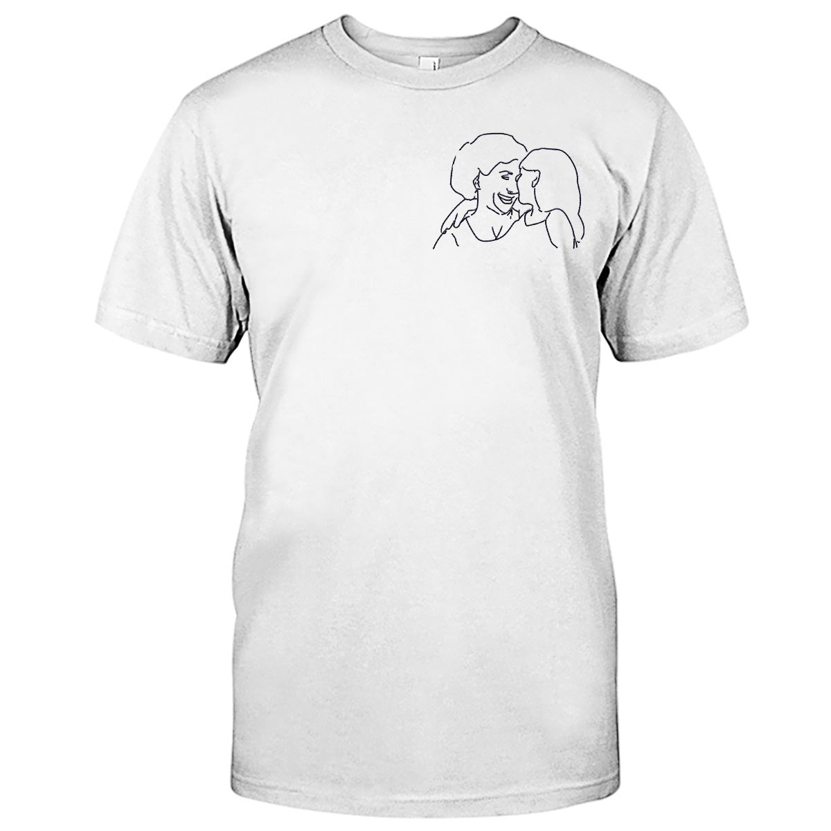 T-shirt brodé personnalisé « Grand-mère » avec motif au trait