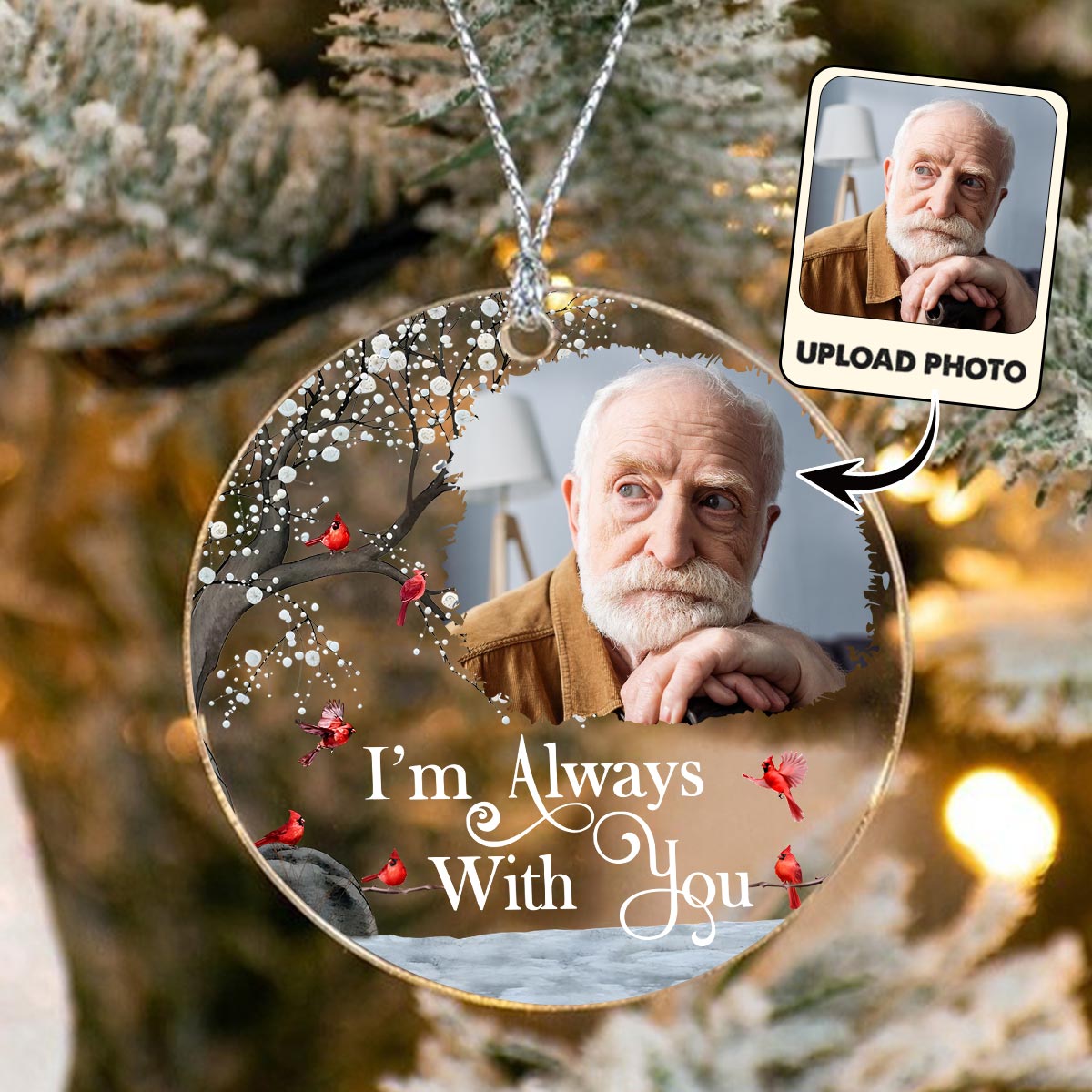 I'm Always With You - Personalized Memorial Circle Transparent Ornament