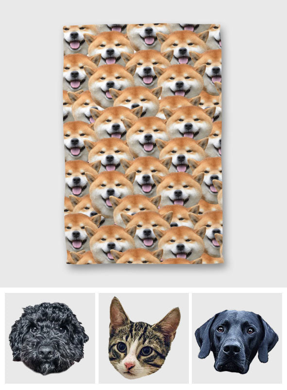 Niedliches Hunde- und Katzenmotiv – Geschenk für Hunde- und Katzenliebhaber – Personalisiertes Handtuch