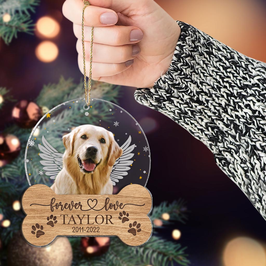 Für immer geliebter Hund – Geschenk für Hundeliebhaber, Trauernde und Katzenbesitzer – Personalisierter, zweilagiger Schmuckanhänger