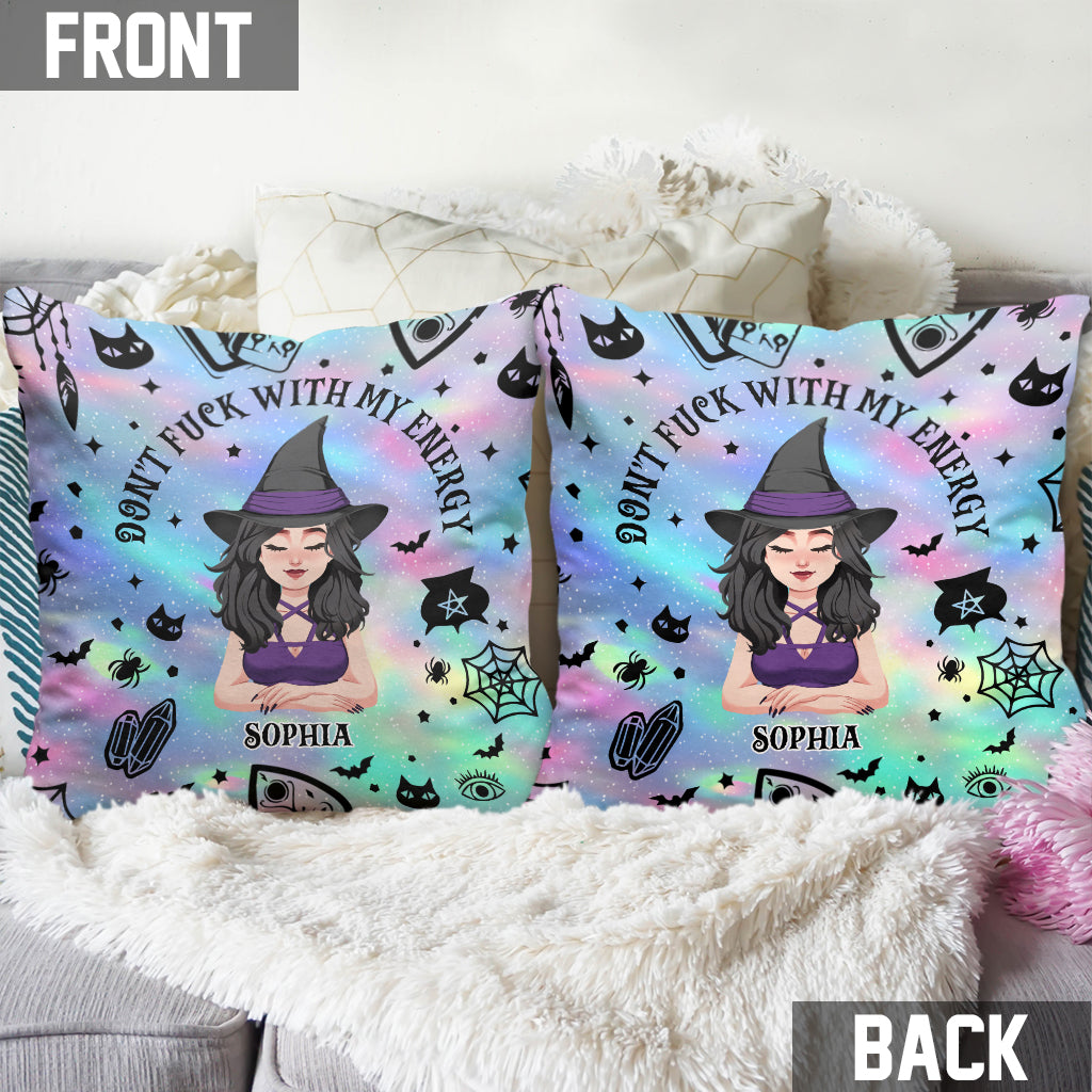 Don't F With My Energy - Personalized Witch Throw Pillow