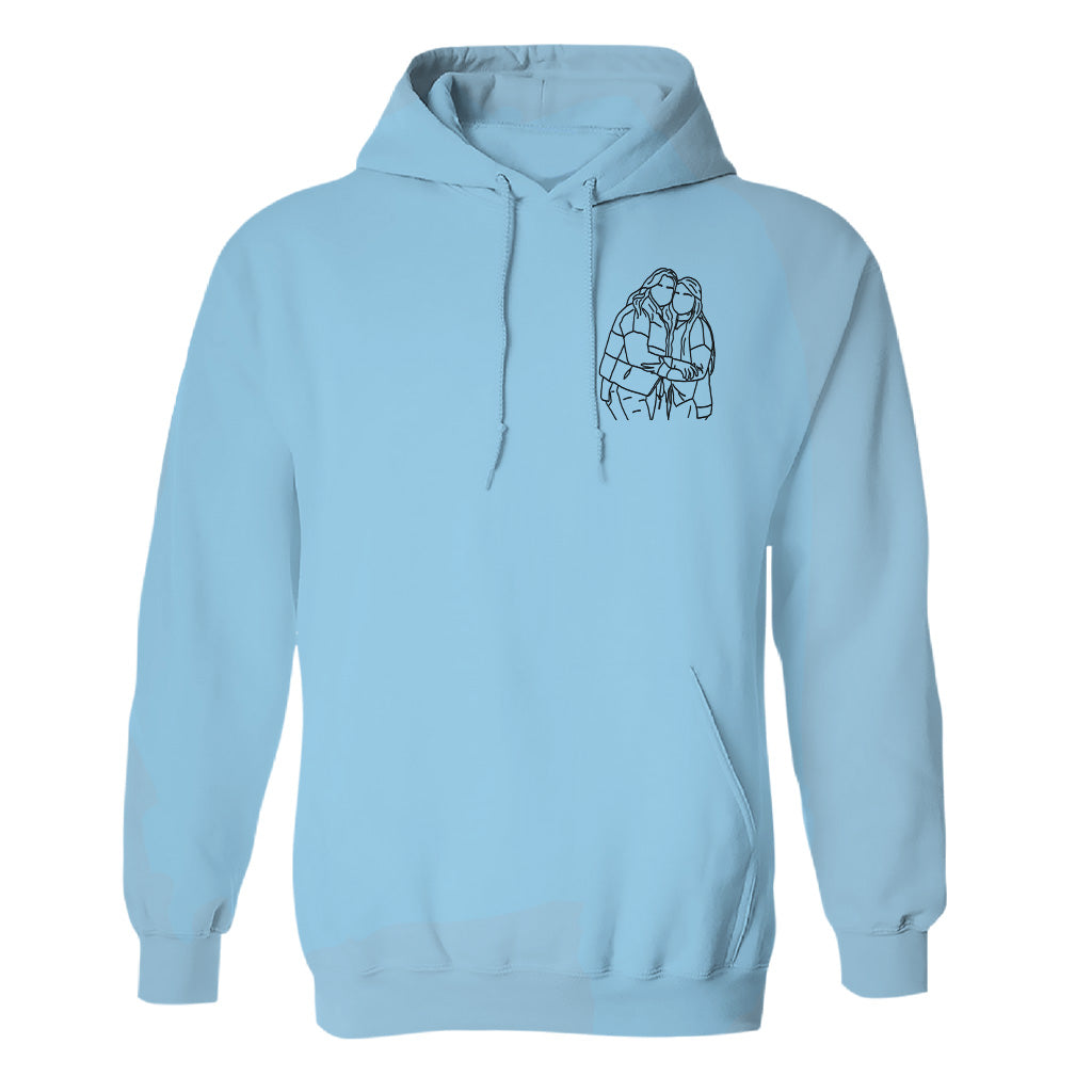 Sweat à capuche brodé personnalisé avec motif au trait - Bestie