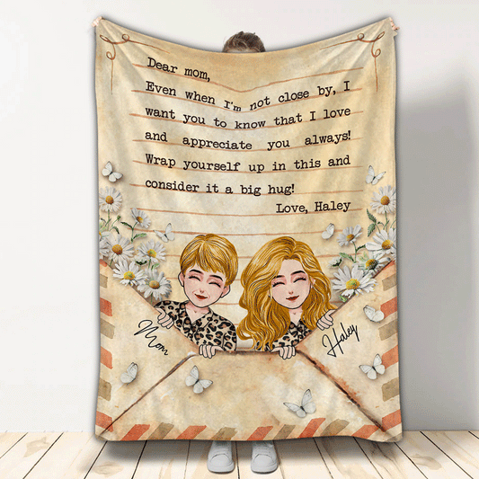 Dear Mom Letter Blanket - Personalized Mother's Day Mother Blanket