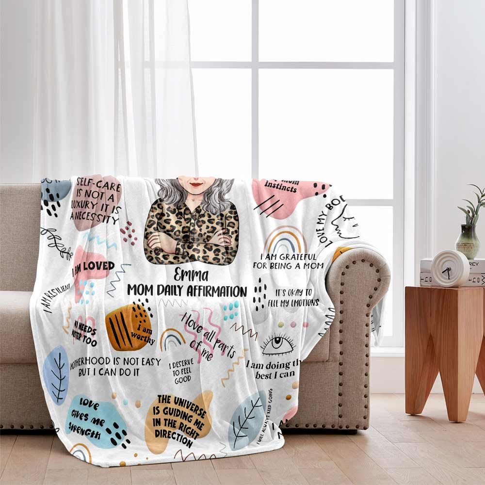 Mom Daily Affirmation - Personalized Mother's Day Mother Blanket