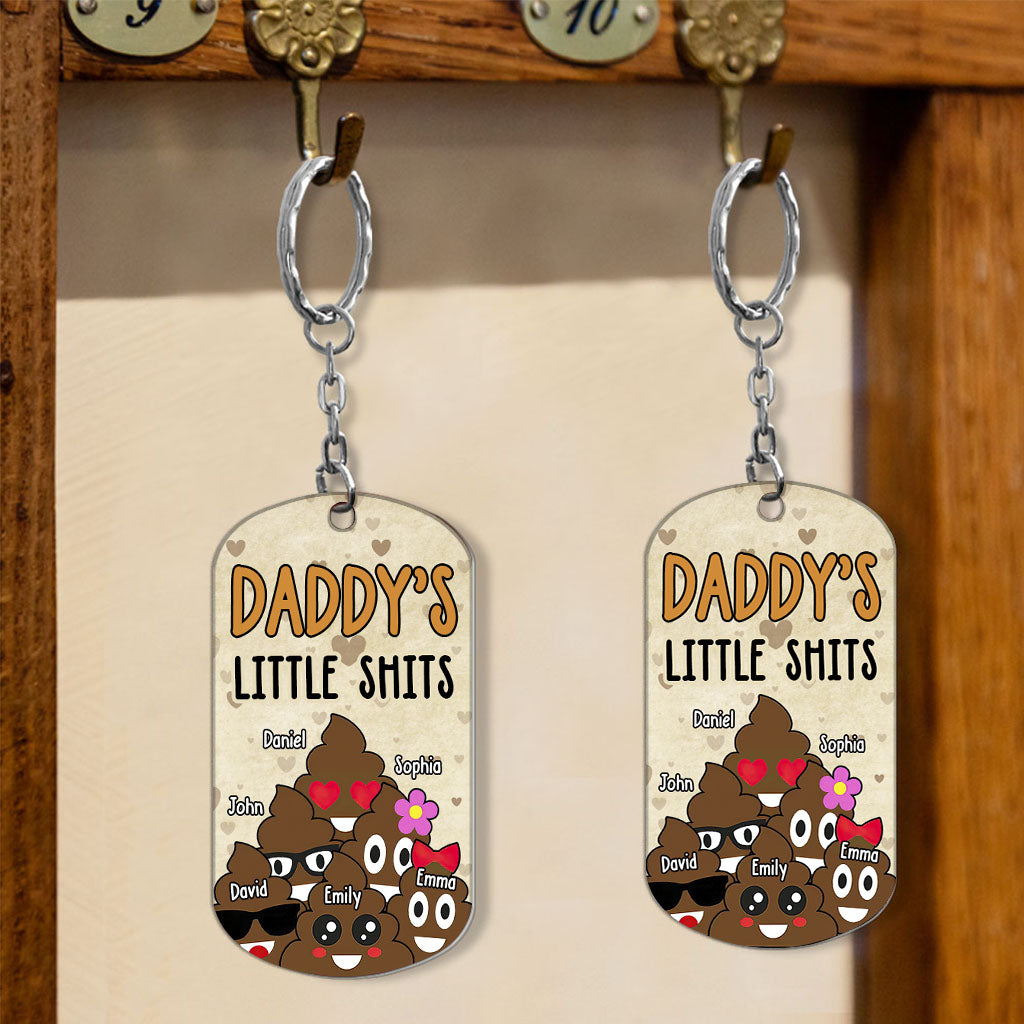 Dad's Little Cuties - Gift for dad, grandma, grandpa, mom, uncle, aunt - Personalized Stainless Steel Keychain