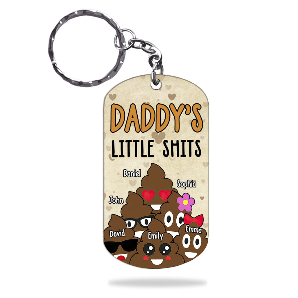 Dad's Little Cuties - Gift for dad, grandma, grandpa, mom, uncle, aunt - Personalized Stainless Steel Keychain