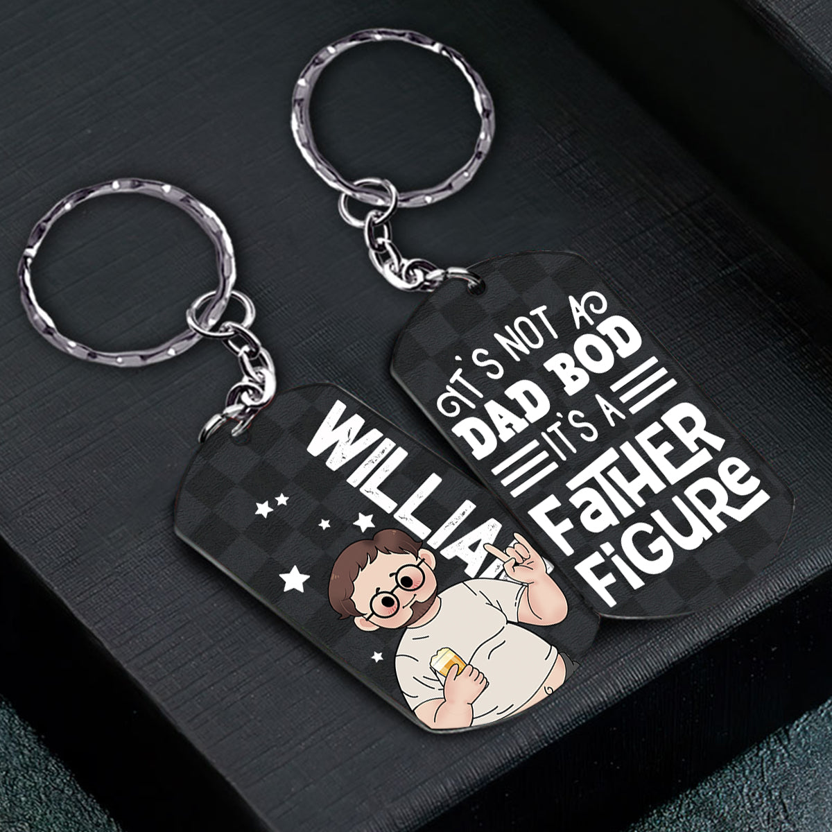 Not A Dad Bod - Personalized Father's Day Father Stainless Steel Keychain