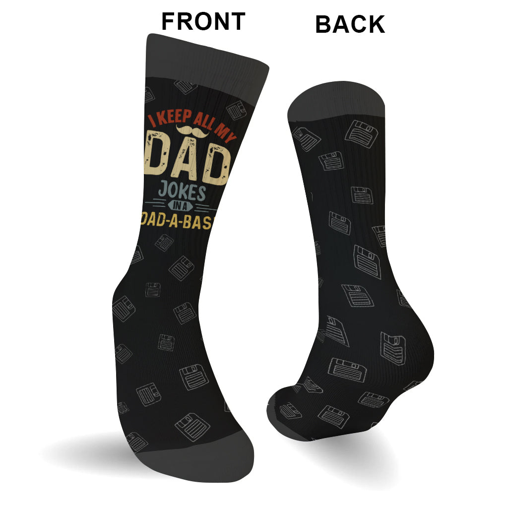 I Keep All My Dad Jokes - Personalized Father's Day Father Socks