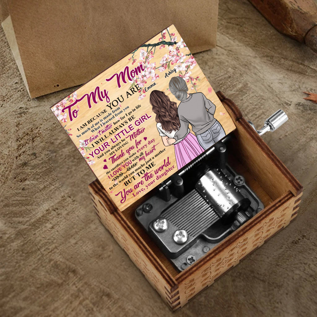 I Am Because You Are - Personalized Mother's Day Mother Hand Crank Music Box