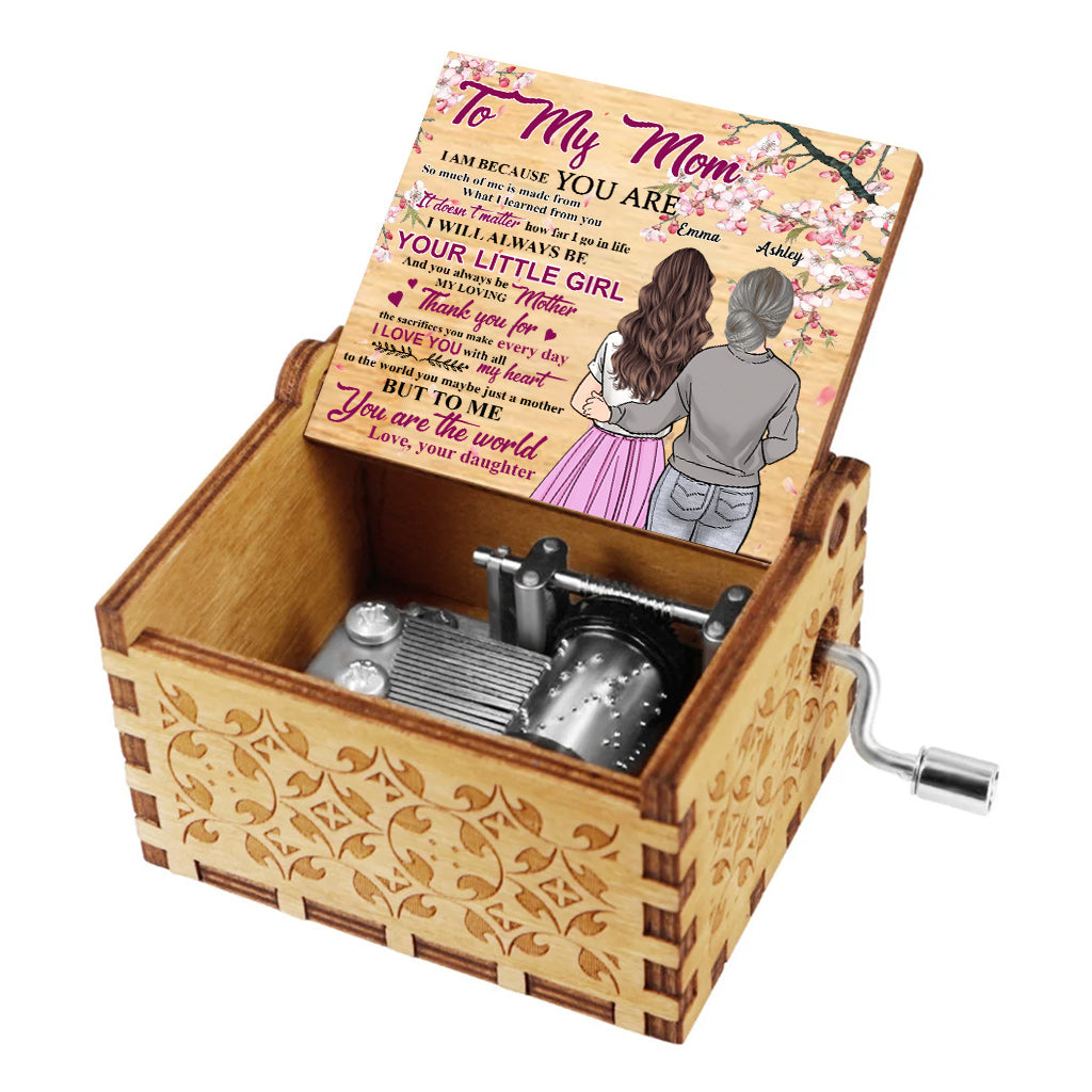 I Am Because You Are - Personalized Mother's Day Mother Hand Crank Music Box