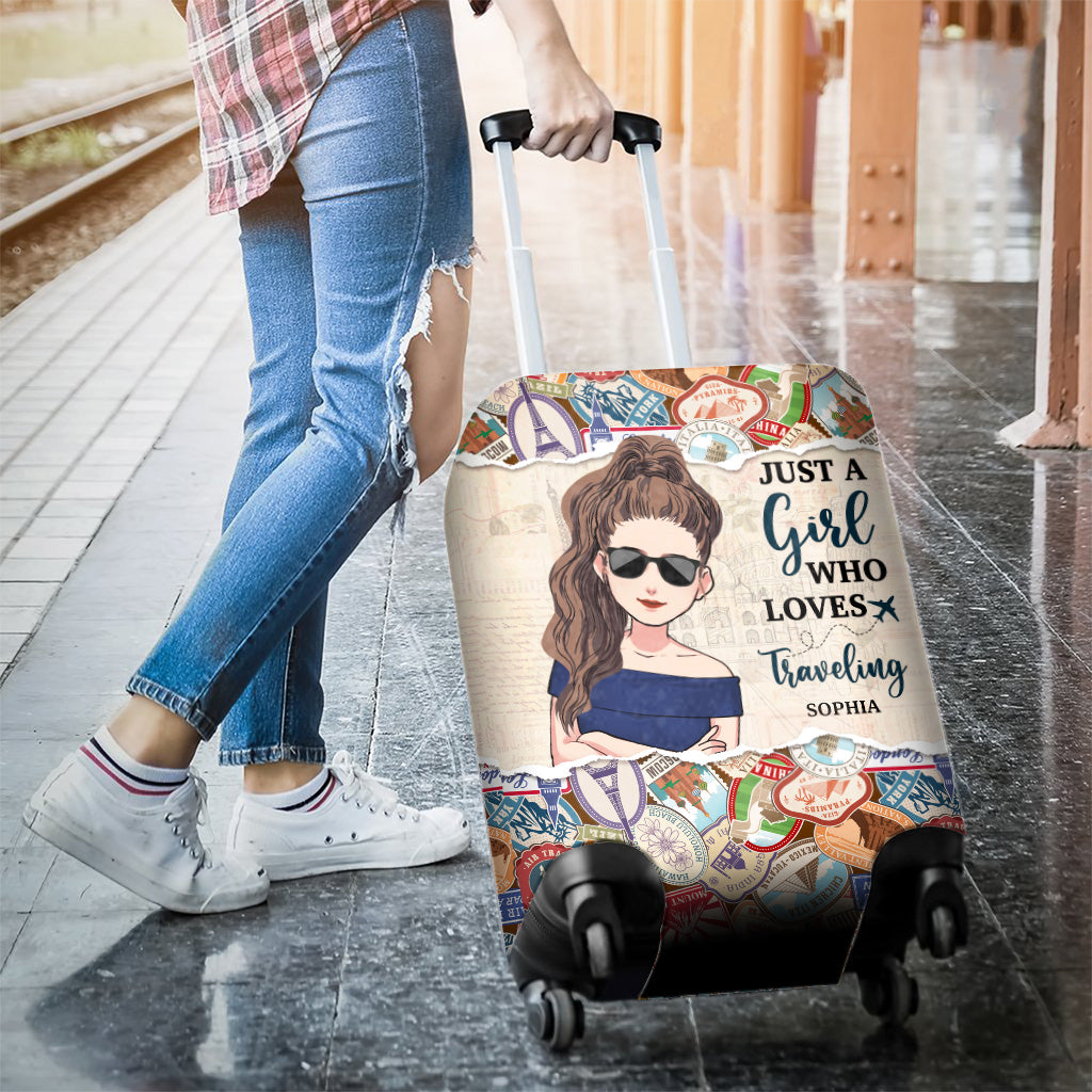 Just A Girl Who Loves Travelling - Personalized Travelling Luggage Cover