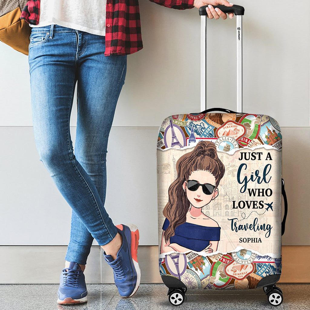 Just A Girl Who Loves Travelling - Personalized Travelling Luggage Cover