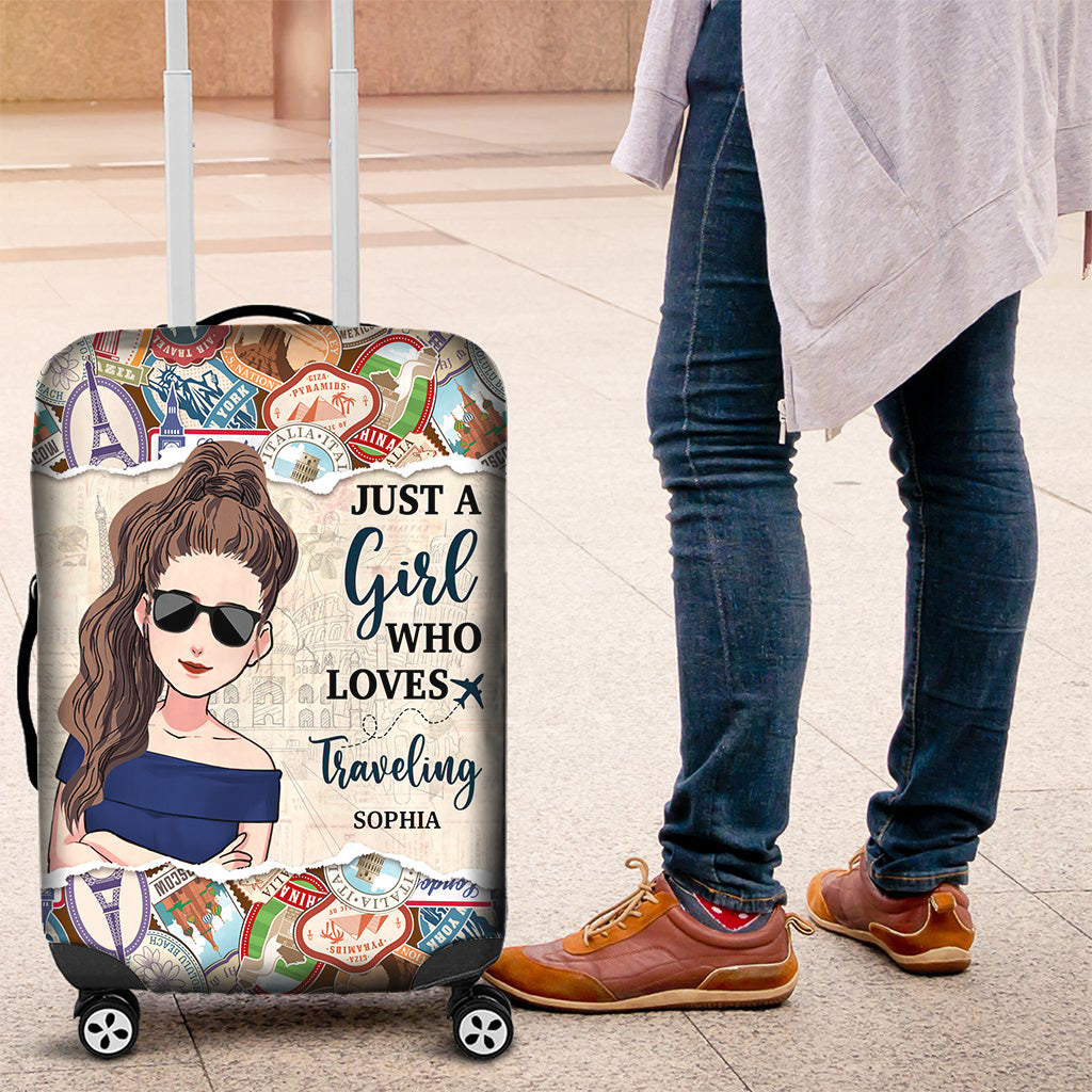 Just A Girl Who Loves Travelling - Personalized Travelling Luggage Cover