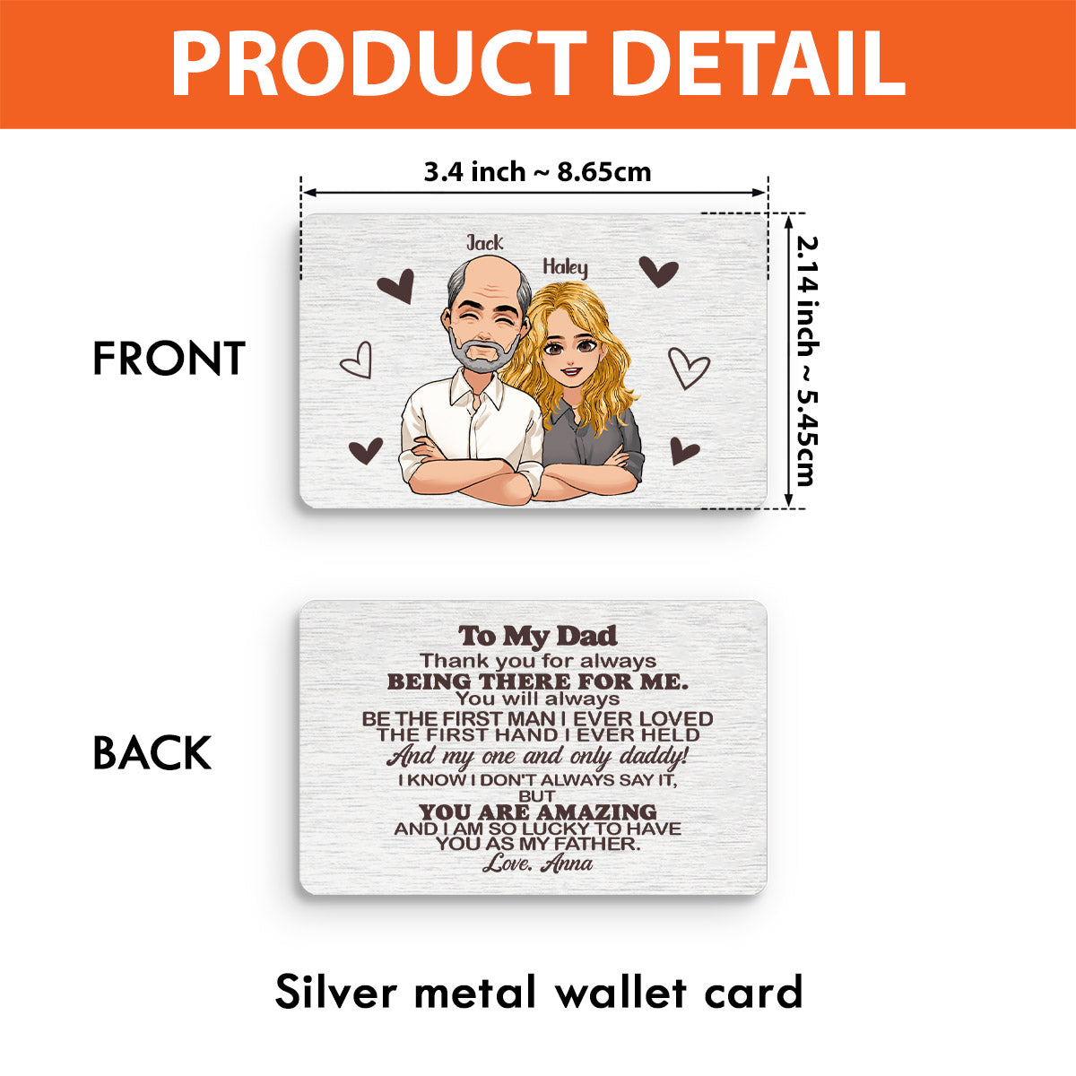 Thank You For Always Being There - Personalized Father's Day Father Wallet Insert Card