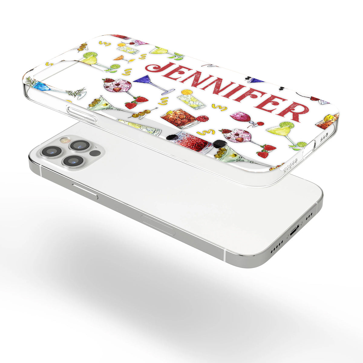 Sommerfeeling – Personalisierte transparente Cocktail-Handyhülle